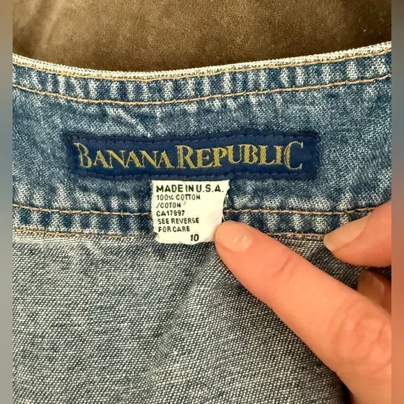 Vintage 80s Banana Republic Button Up Jean Dress Small - Picture 9 of 10
